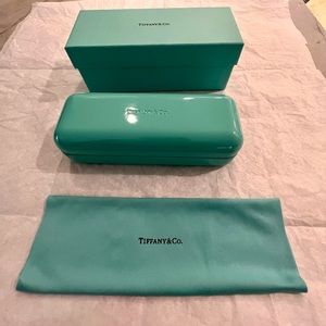 Tiffany Eye Glasses Case with Box and Lens Cloth.
